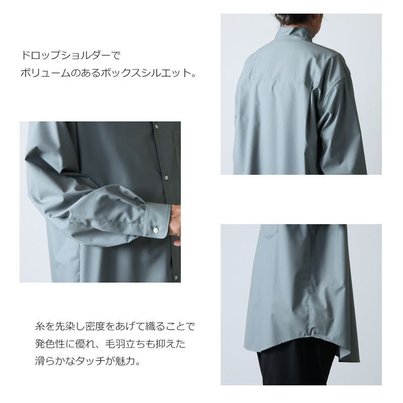 Graphpaper(եڡѡ) Fine Wool Tropical Stand Collar Shirt