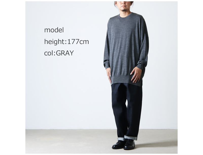 Graphpaper (グラフペーパー) Fine Wool Oversized Crew Neck Knit 