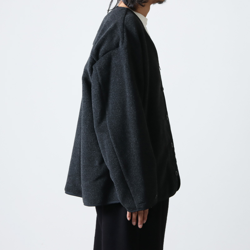 Graphpaper (グラフペーパー) Wool Alpaca Boa Collarless Blouson / ウールアルパカ ボア カラーレス ブルゾン