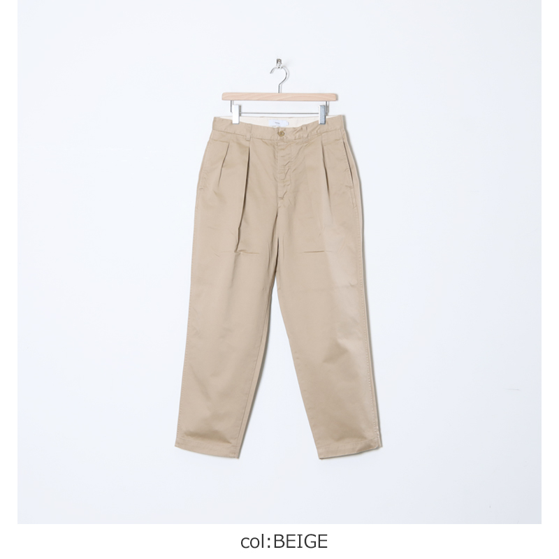 Graphpaper (グラフペーパー) Suvin Chino Tuck Tapered Pants / ス 