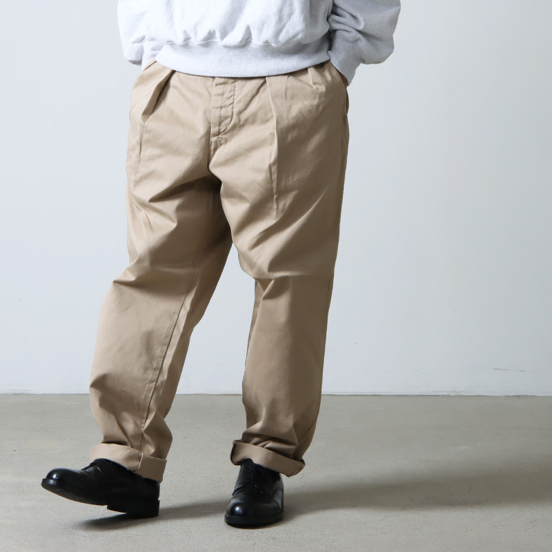 Graphpaper (グラフペーパー) Suvin Chino Tuck Tapered Pants / スビンチノタックテーパードパンツ