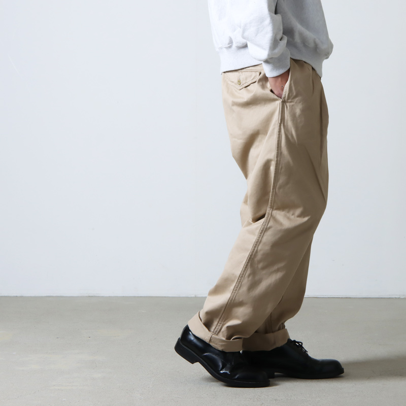 Graphpaper (グラフペーパー) Suvin Chino Tuck Tapered Pants / ス 