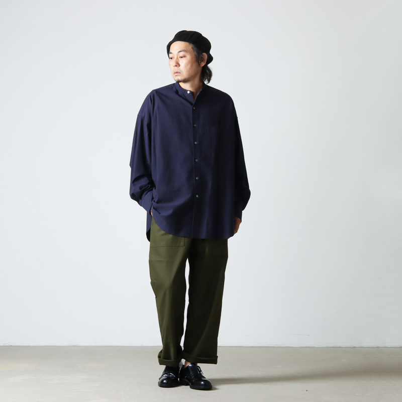 Graphpaper (グラフペーパー) Oxford Oversized L/S Band Collar Shirt 