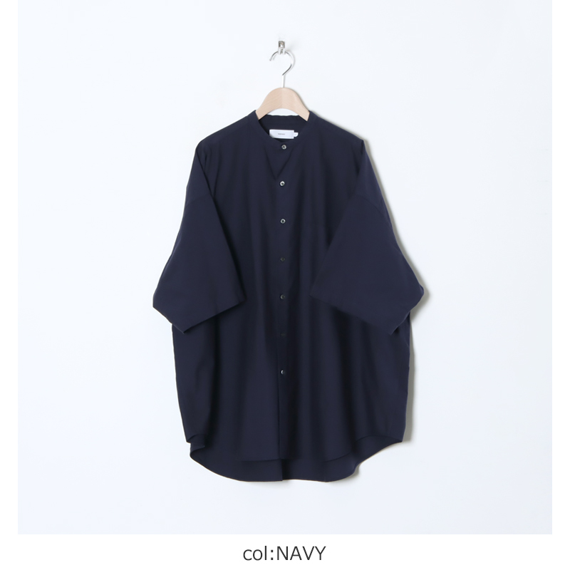 Graphpaper(եڡѡ) Oxford Oversized S/S Band Collar Shirt