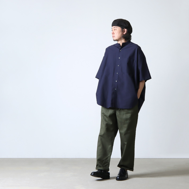 Graphpaper (グラフペーパー) Oxford Oversized S/S Band Collar Shirt 