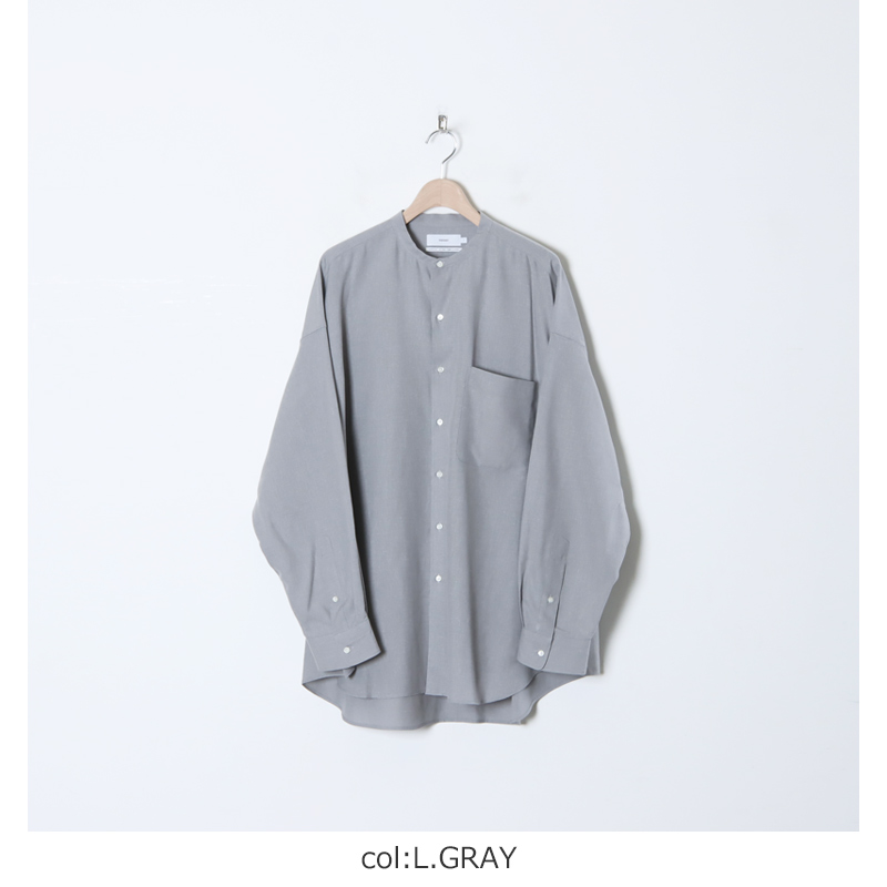 Graphpaper (グラフペーパー) Linen Cupro Oversized Band Collar Shirt /  リネンキュプラオーバサイズバンドカラーシャツ