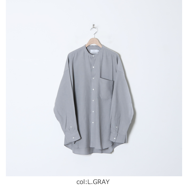 Graphpaper(եڡѡ) Linen Cupro Oversized Band Collar Shirt