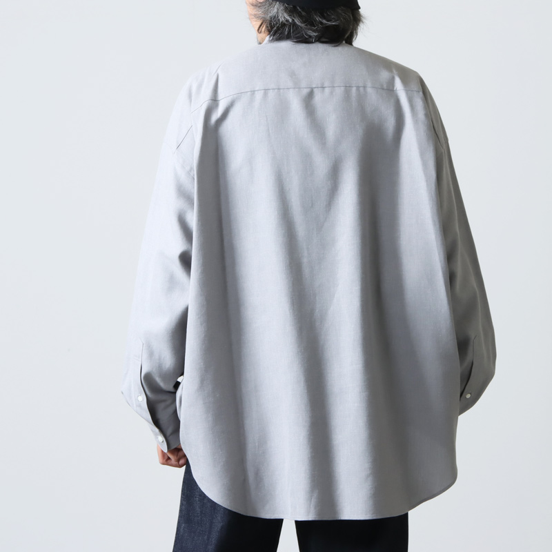 Graphpaper(եڡѡ) Linen Cupro Oversized Band Collar Shirt