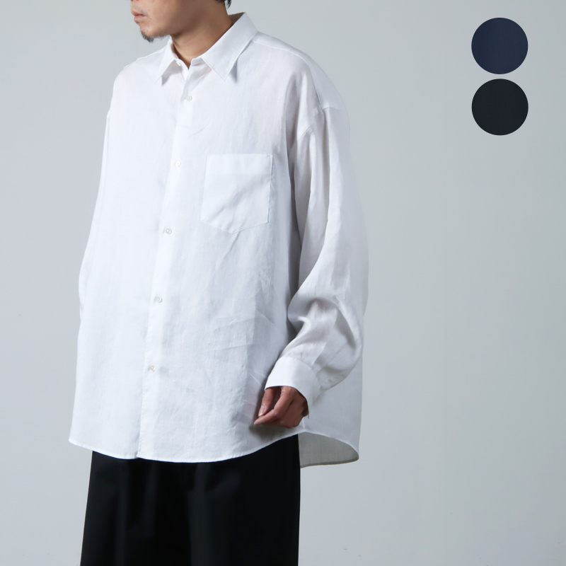 Graphpaper (グラフペーパー) Linen L/S Oversized Regular Collar Shirt / リネンL/Sオーバーサイズレギュラーカラーシャツ