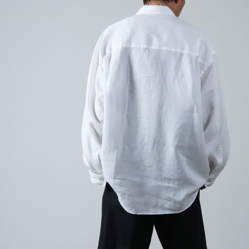 Linen L/S Oversized Regular Collar Shirt