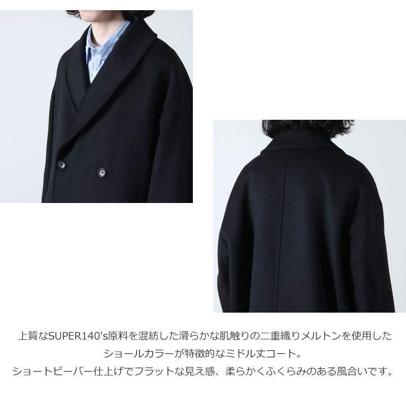 Graphpaper(եڡѡ) Light Melton Shawl Collar Coat