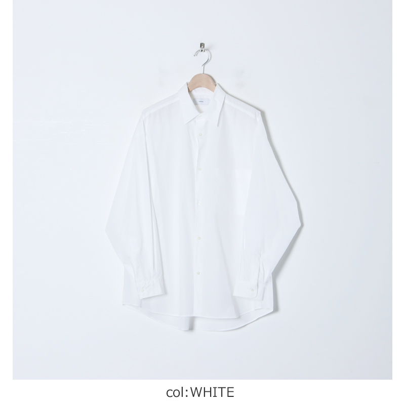 グラフペーパーグラフペーパー　ブロードオーバーサイズレギュラーカラーシャツ　新品未使用ホワイト