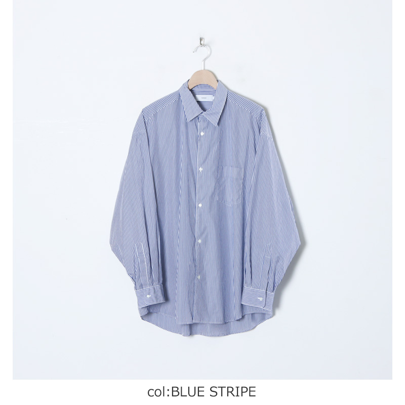 Graphpaper (グラフペーパー) Broad L/S Oversized Regular Collar Shirt Stripe  ブロードロングスリーブオーバーサイズドレギュラーカラーシャツ