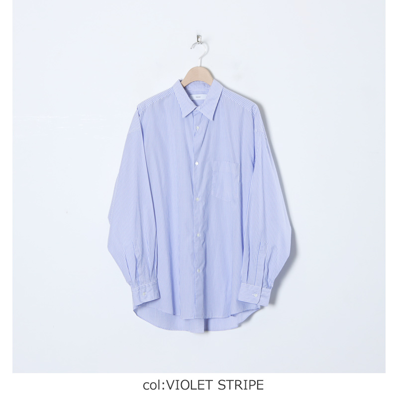 Graphpaper (グラフペーパー) Broad L/S Oversized Regular Collar Shirt Stripe /  ブロードロングスリーブオーバーサイズドレギュラーカラーシャツ