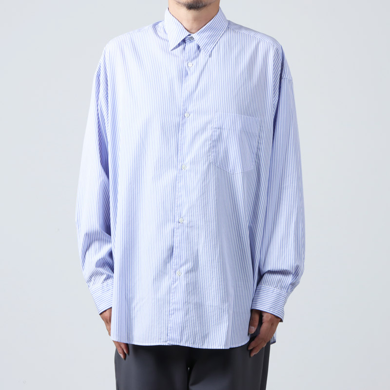 Graphpaper (グラフペーパー) Broad L/S Oversized Regular Collar Shirt Stripe /  ブロードロングスリーブオーバーサイズドレギュラーカラーシャツ