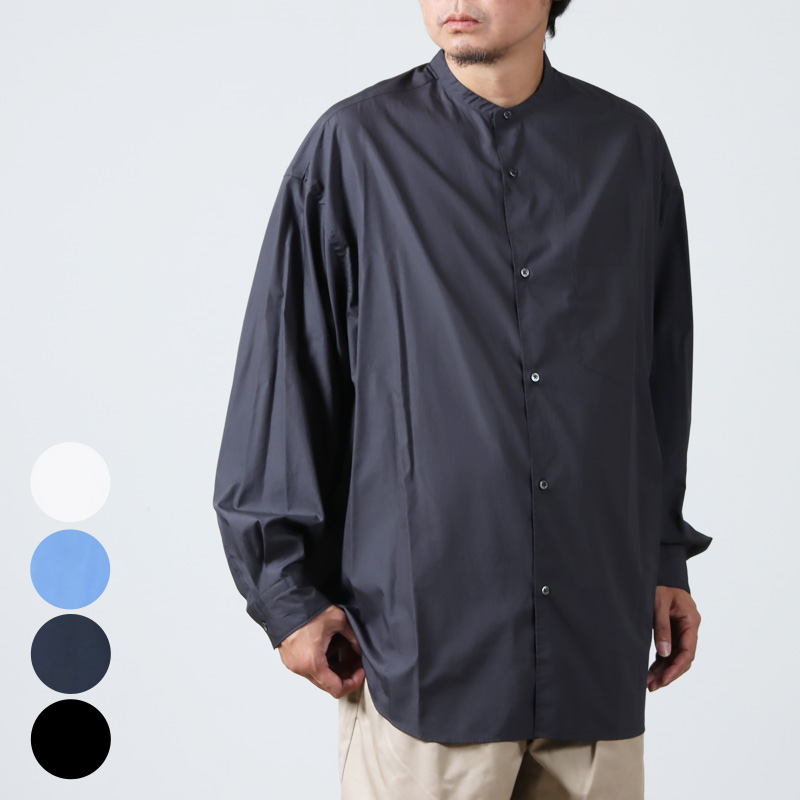 Graphpaper (グラフペーパー) Broad L/S Oversized Band Collar Shirt / ブロードロングスリーブオーバーサイズドバンドカラーシャツ