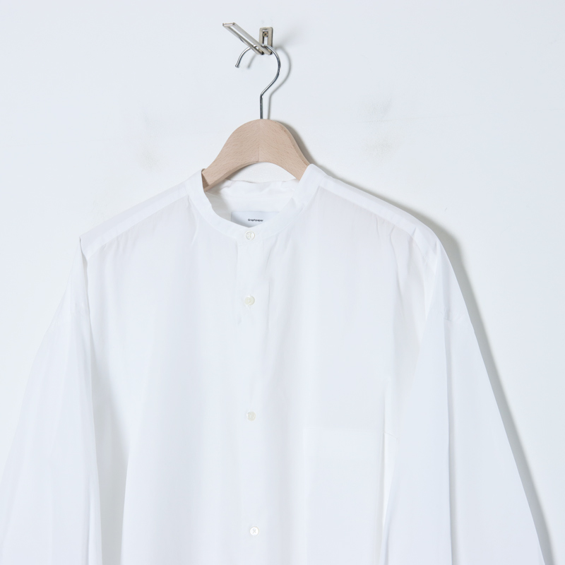 Graphpaper (グラフペーパー) Broad L/S Oversized Band Collar Shirt /  ブロードロングスリーブオーバーサイズドバンドカラーシャツ