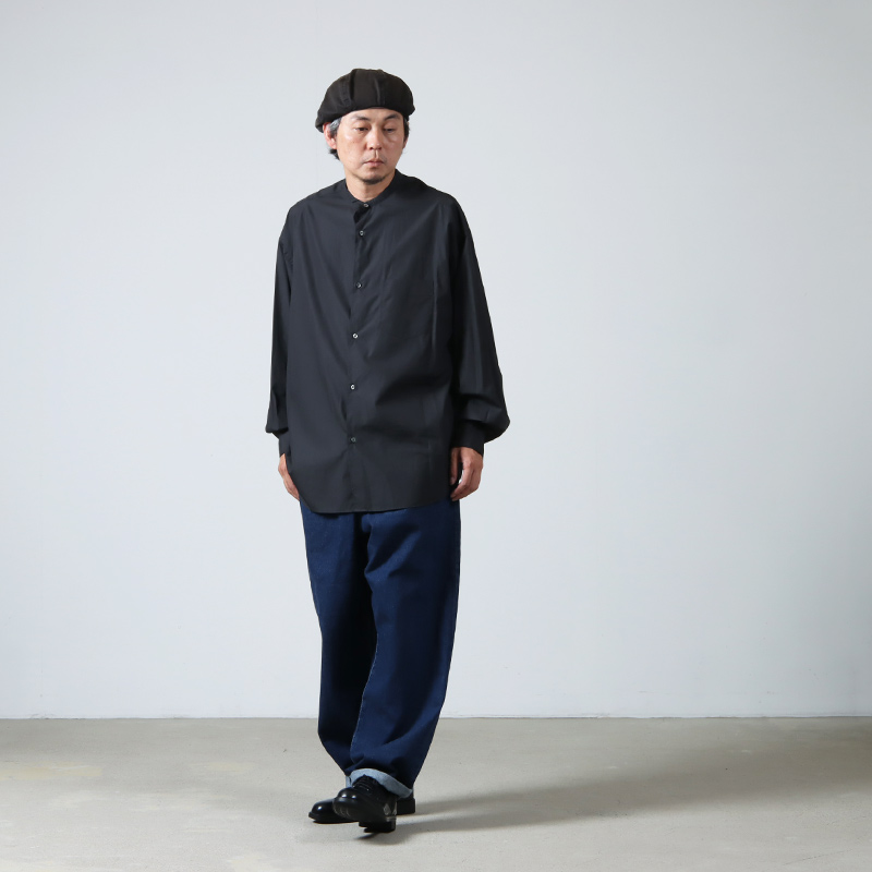 Graphpaper (グラフペーパー) Broad L/S Oversized Band Collar Shirt /  ブロードロングスリーブオーバーサイズドバンドカラーシャツ