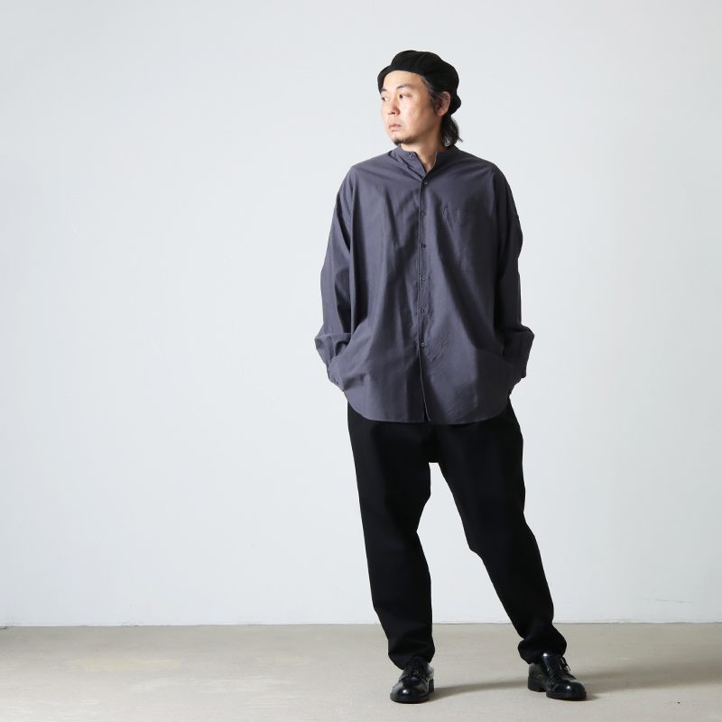 Graphpaper グラフペーパー 21AW Oxford Oversized Band Collar Shirt