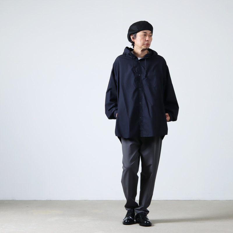 Graphpaper (グラフペーパー) Garment Dyed Suvin Typewriter Oversized Hooded Shirt /  ガーメントダイオーバーサイズドフーデッドシャツ