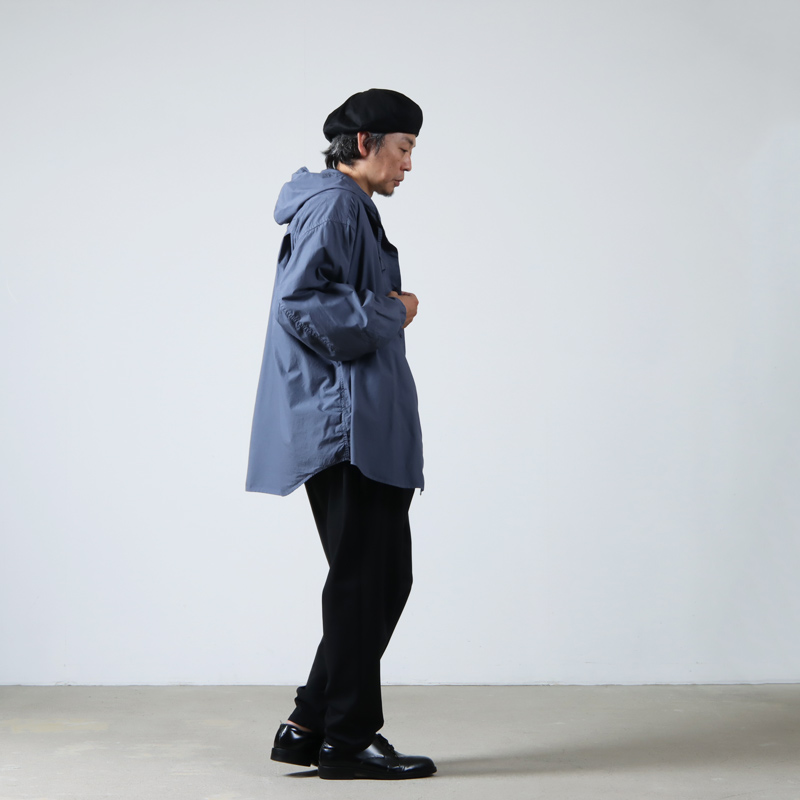 Graphpaper (グラフペーパー) Garment Dyed Suvin Typewriter Oversized Hooded Shirt /  ガーメントダイオーバーサイズドフーデッドシャツ