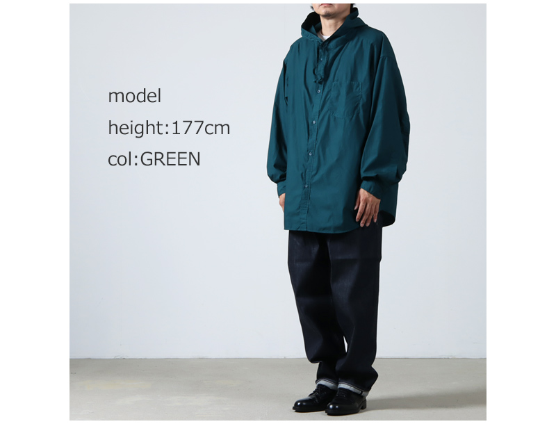 Graphpaper(グラフペーパー) Garment Dyed Suvin Typewriter Oversized Hooded Shirt