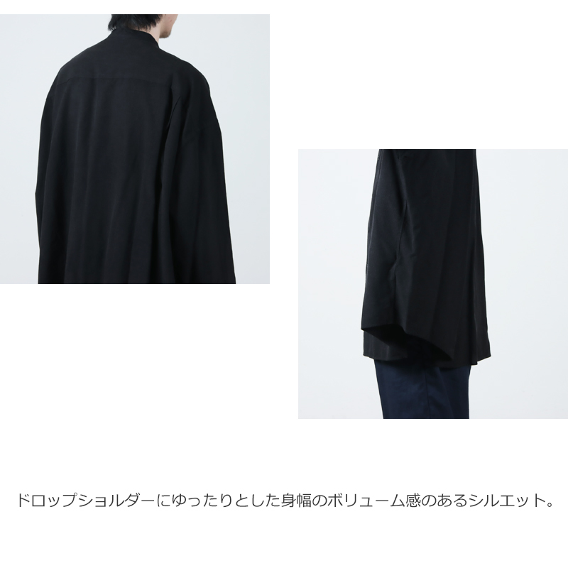 Graphpaper(եڡѡ) Linen Cupro L/S Oversized Band Collar Shirt