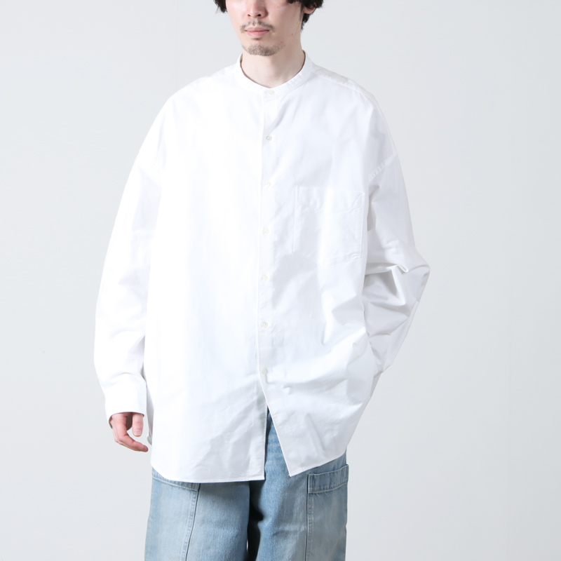 Graphpaper(եڡѡ) Oxford Oversized Band Collar Shirt