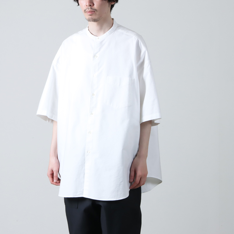 Graphpaper (グラフペーパー) Oxford S/S Oversized Band Collar Shirt