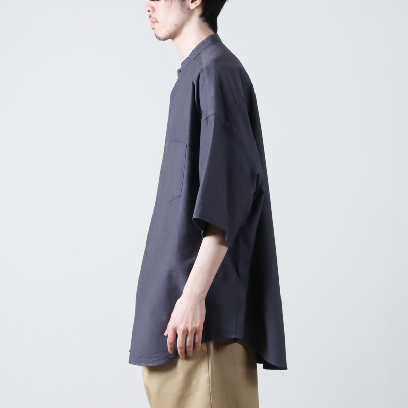Graphpaper (グラフペーパー) Oxford S/S Oversized Band Collar Shirt 