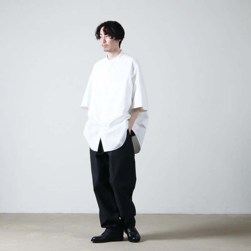 Graphpaper (グラフペーパー) Oxford S/S Oversized Band Collar Shirt ...