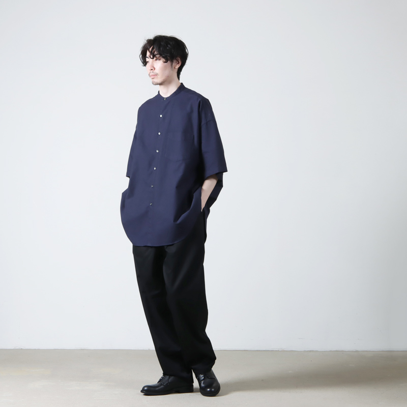 Graphpaper(եڡѡ) Oxford S/S Oversized Band Collar Shirt