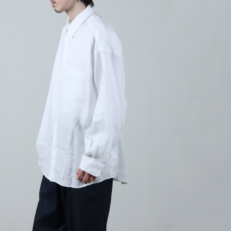 Graphpaper (グラフペーパー) Linen L/S Oversized Regular Collar Shirt /  リネンL/Sオーバーサイズドレギュラーカラーシャツ