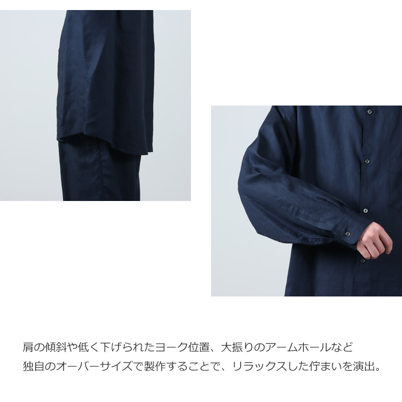 Graphpaper(եڡѡ) Linen L/S Oversized Regular Collar Shirt