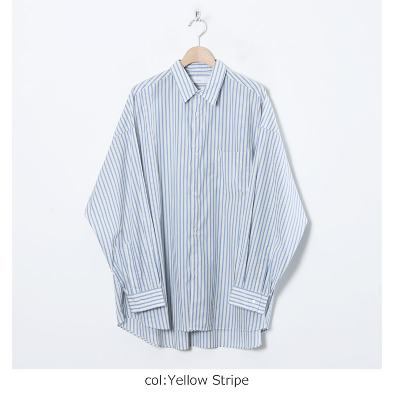 Graphpaper(եڡѡ) Broad L/S Oversized Regular Collar Shirt Stripe