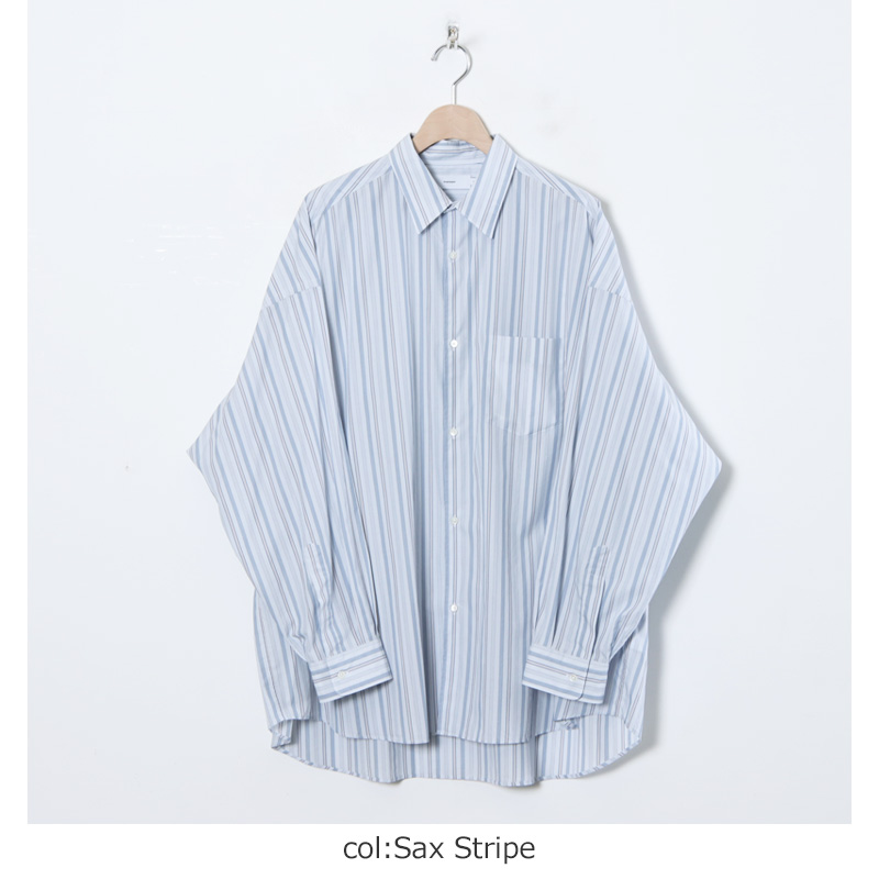 Graphpaper(եڡѡ) Broad L/S Oversized Regular Collar Shirt Stripe