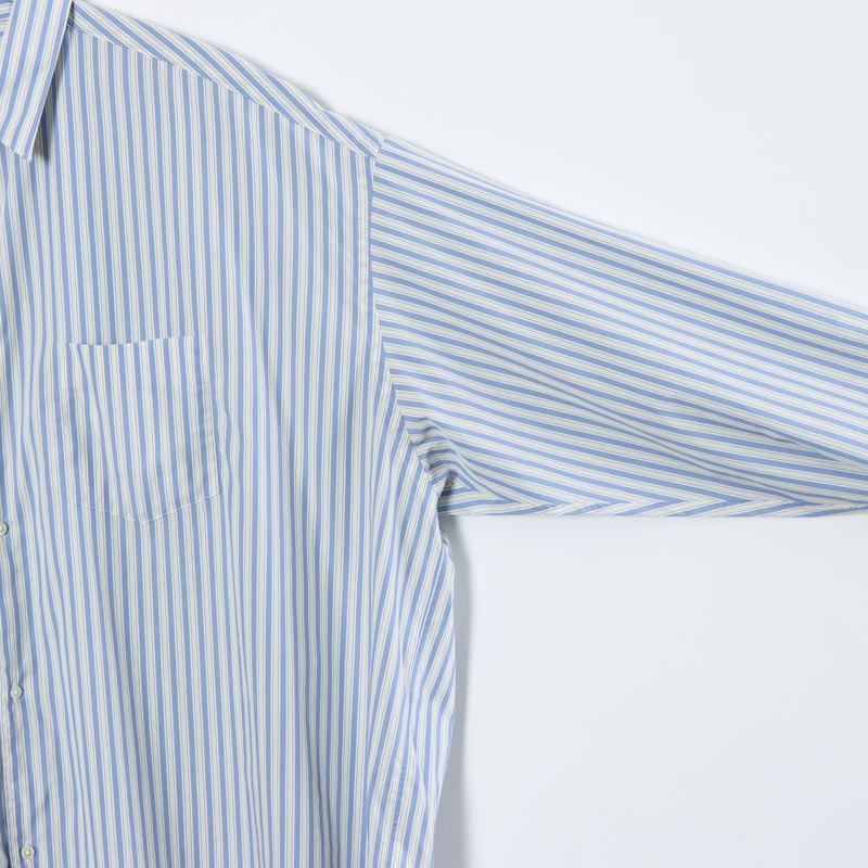 Graphpaper(եڡѡ) Broad L/S Oversized Regular Collar Shirt Stripe