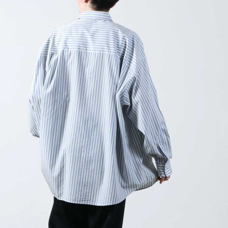 Graphpaper(եڡѡ) Broad L/S Oversized Regular Collar Shirt Stripe