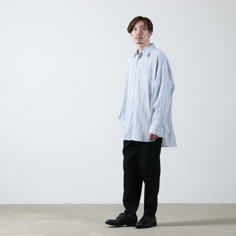 Graphpaper(եڡѡ) Broad L/S Oversized Regular Collar Shirt Stripe