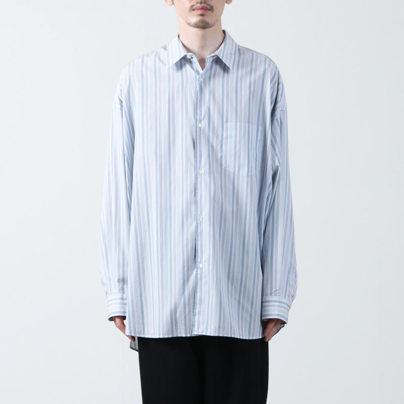 Graphpaper(եڡѡ) Broad L/S Oversized Regular Collar Shirt Stripe