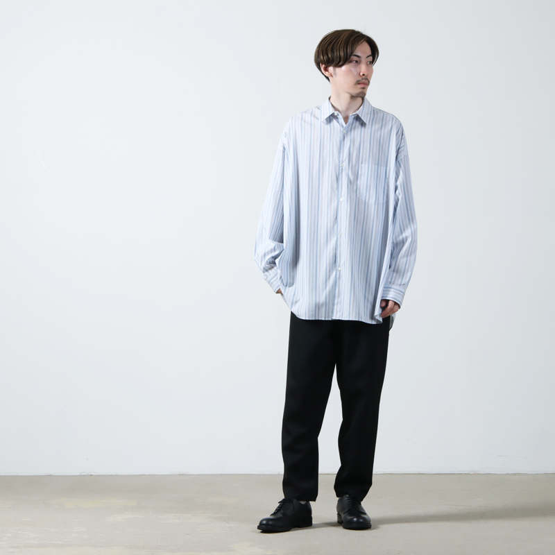 Graphpaper(եڡѡ) Broad L/S Oversized Regular Collar Shirt Stripe