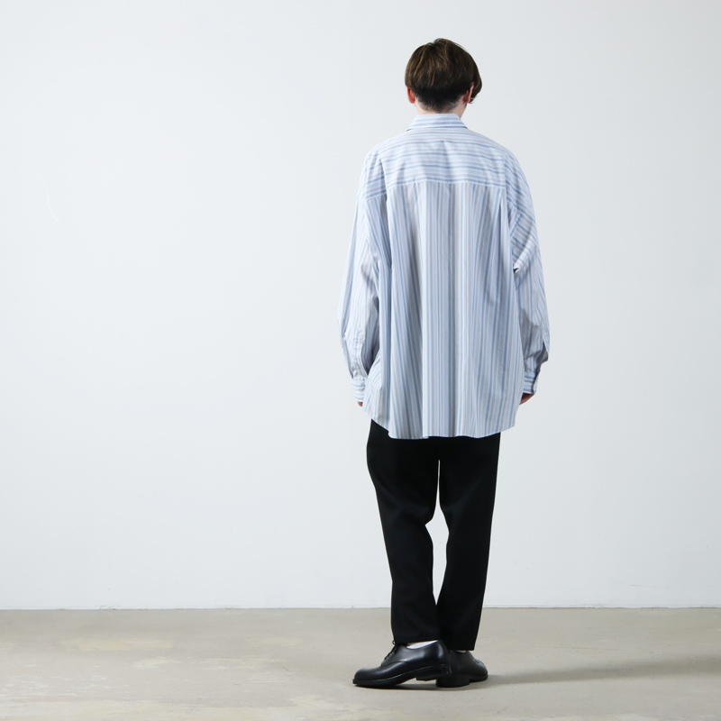 Graphpaper(եڡѡ) Broad L/S Oversized Regular Collar Shirt Stripe