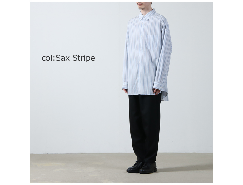 Graphpaper(եڡѡ) Broad L/S Oversized Regular Collar Shirt Stripe