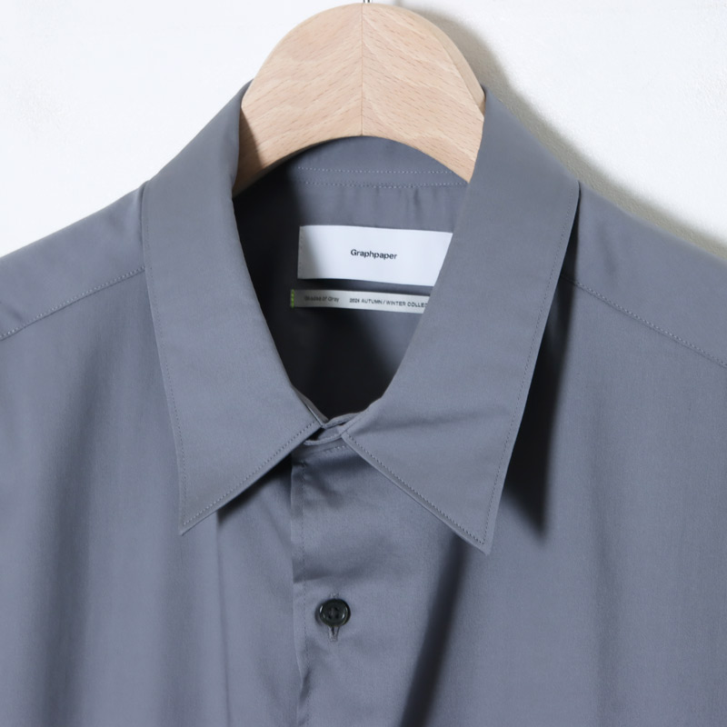 Graphpaper(եڡѡ) Silicon Poplin Oversized Regular Collar Shirt