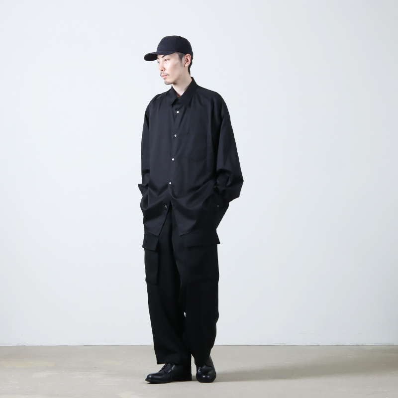 Graphpaper(եڡѡ) Silicon Poplin Oversized Regular Collar Shirt