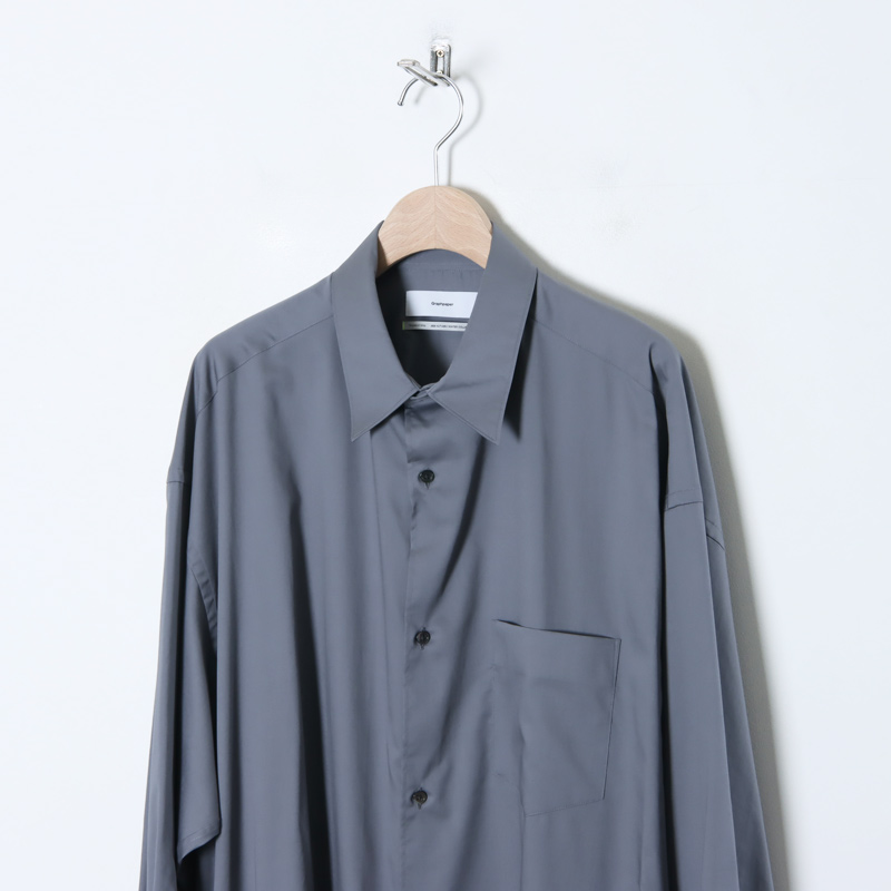 Graphpaper(եڡѡ) Silicon Poplin Oversized Regular Collar Shirt