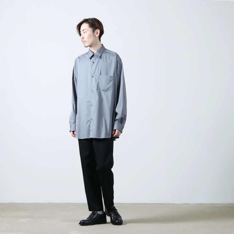 Graphpaper(եڡѡ) Silicon Poplin Oversized Regular Collar Shirt