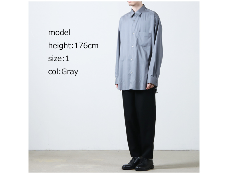 Graphpaper(եڡѡ) Silicon Poplin Oversized Regular Collar Shirt