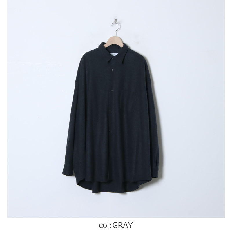 Graphpaper(եڡѡ) Wool Smooth Flannel Oversized Regular Collar Shirt