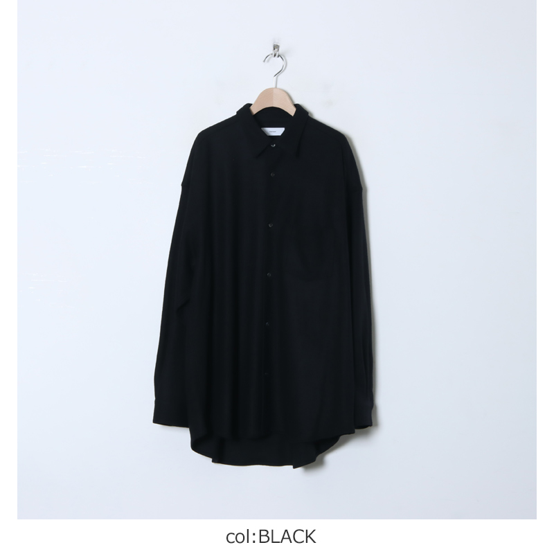 Graphpaper(եڡѡ) Wool Smooth Flannel Oversized Regular Collar Shirt